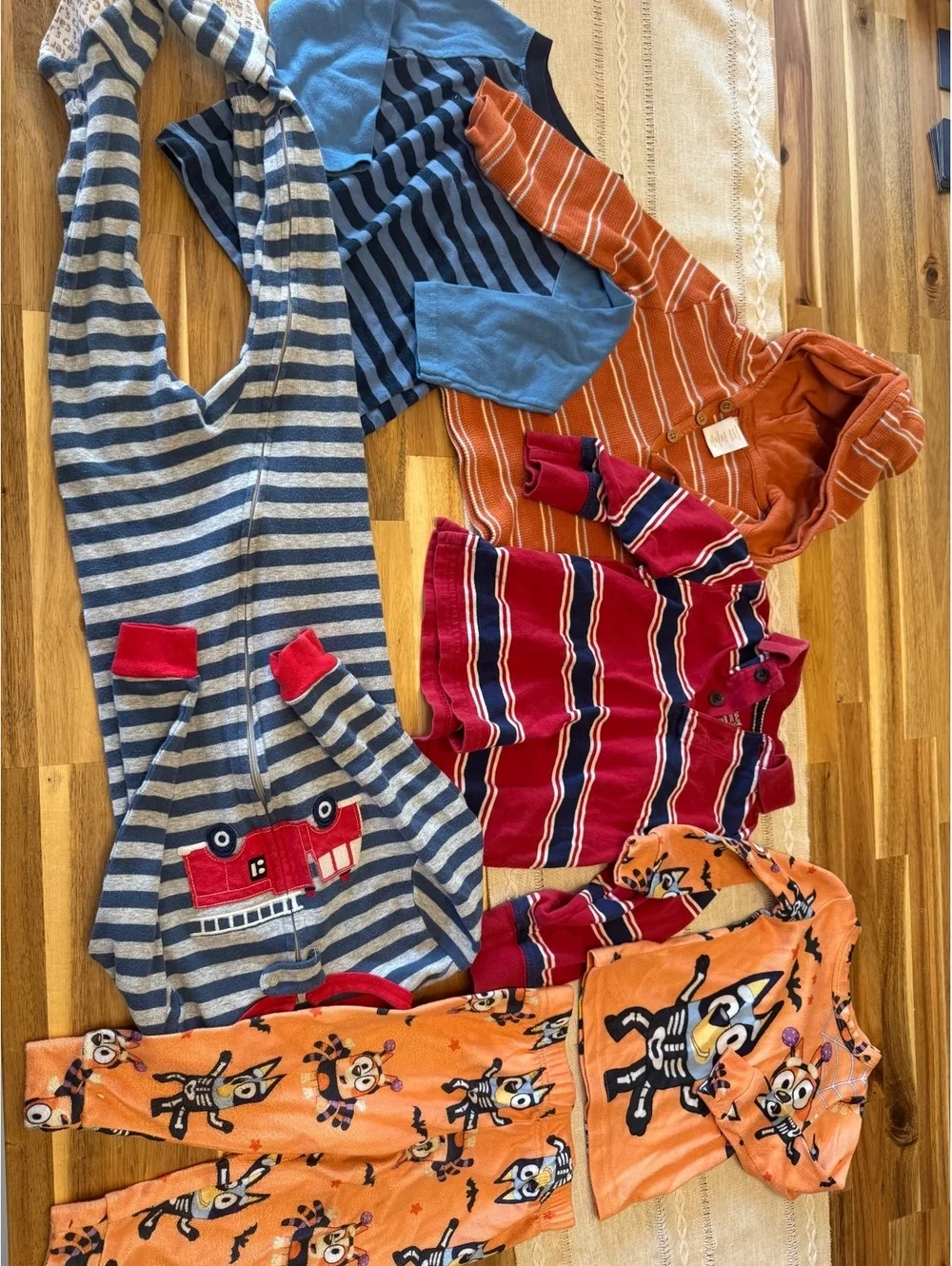 Boys 18-24 Month Fall Winter Clothing Bundle|Bluey Pajamas, and more! | 6 Pieces